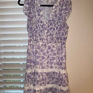 BB Dakota by Steve Madden Purple and White Mini Dress